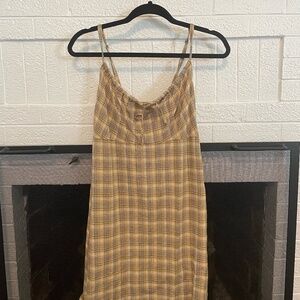 Urban Outfitters Yellow Plaid Mini Dress Small